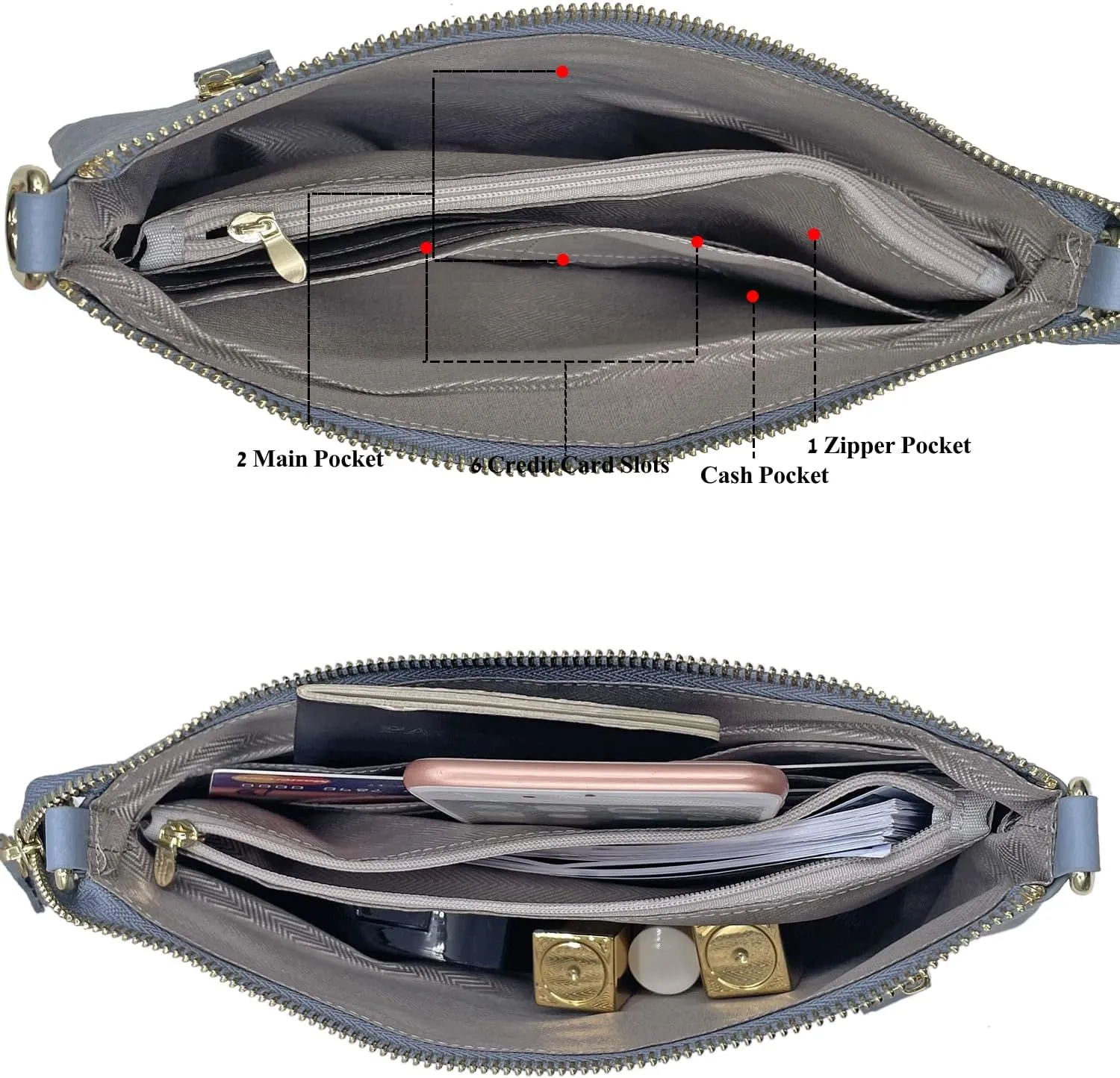 Beurlike Leather Wristlet Wallet Clutch Purses For Women Small Crossbody Phone Bags