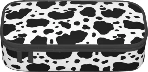 Big Capacity Soft Bag Fashion Multiple Compartment Pockets Fabric Pouch Multifunctional Storage Bag Suitble Office Desktop Daily Travel Cow Stripe