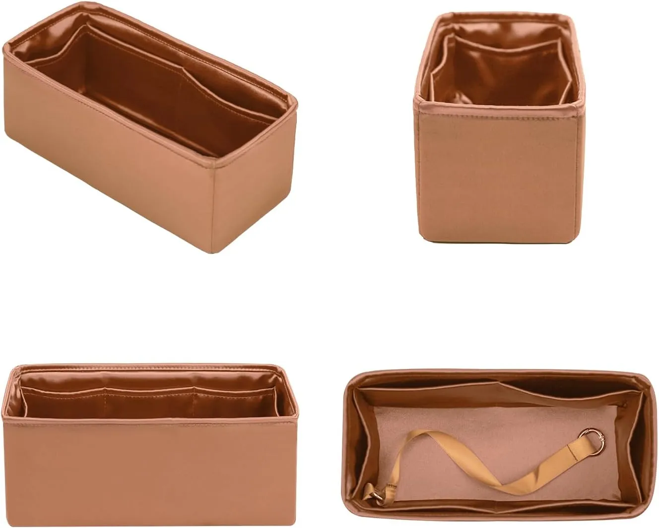 Birkin 30 Bag Insert, Purse Organizer Insert Compatible with Hermes Birkin Bag, Silk Bag Organizer for Birkin 30, Lightweight and Soft Touch (BK30, Gold)