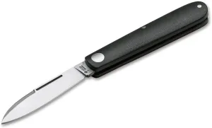 Böker Prime EDC Black Barlow Traditional Slipjoint Folding Pocket Knife, Deep Black Micarta Scales, N690 Satin Blade, Nail Nick Opener, Made in Solingen Germany