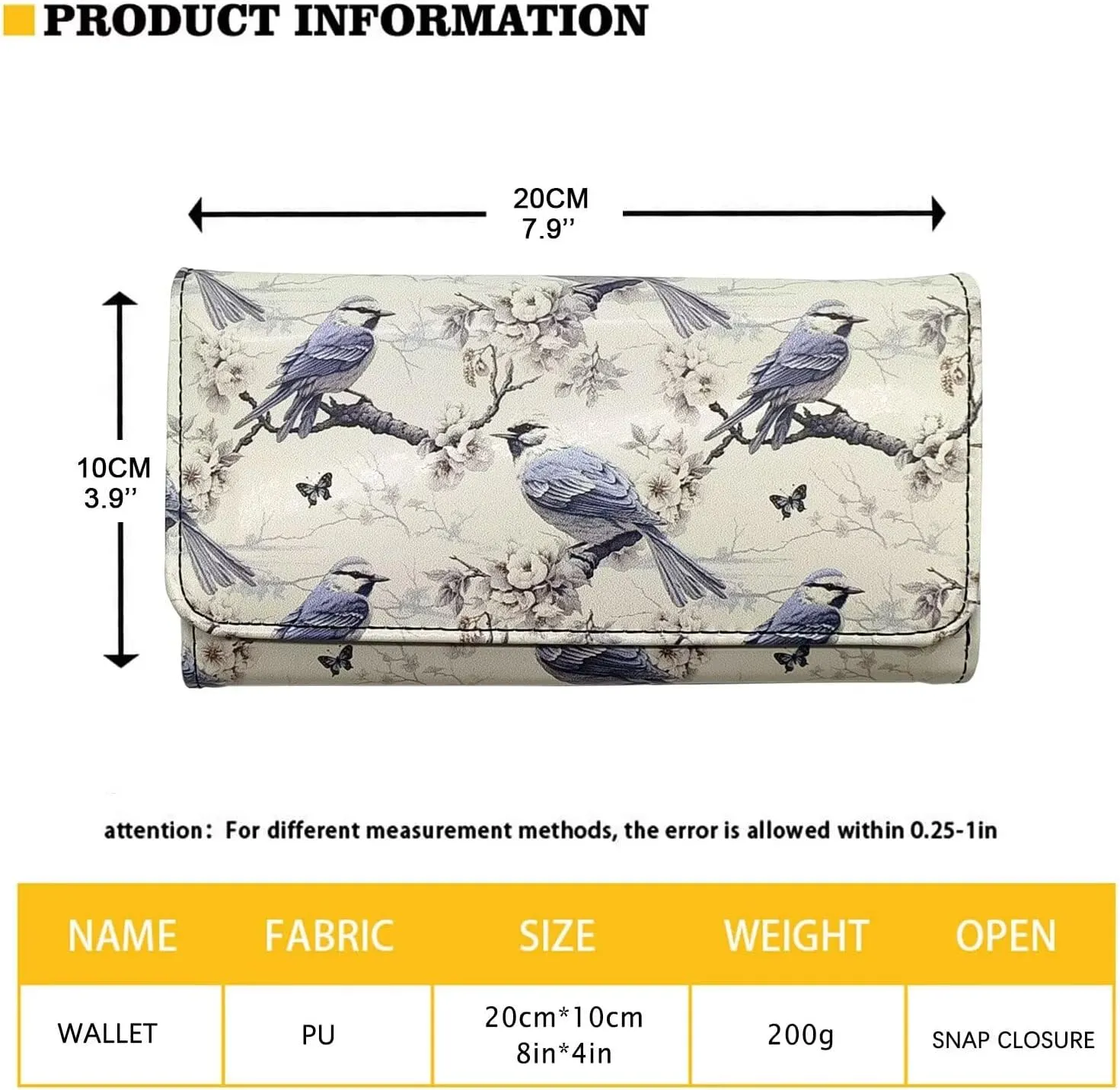 Black Cat Print Long Wallets Womens Trifold Credit Card Wallet Clutch, Gothic Bat Spider Web Printed Leather Organizer Checkbook Wallets, Beige