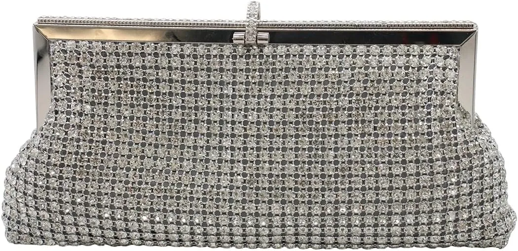Bling Rhinestone Purse Bags Dumpling Clutch Purses for Women Formal Wedding Party Prom Evening Handbags