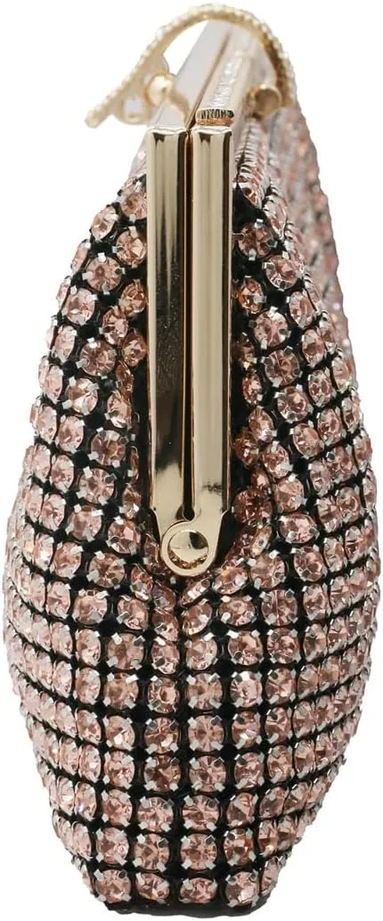 Bling Rhinestone Purse Bags Dumpling Clutch Purses for Women Formal Wedding Party Prom Evening Handbags