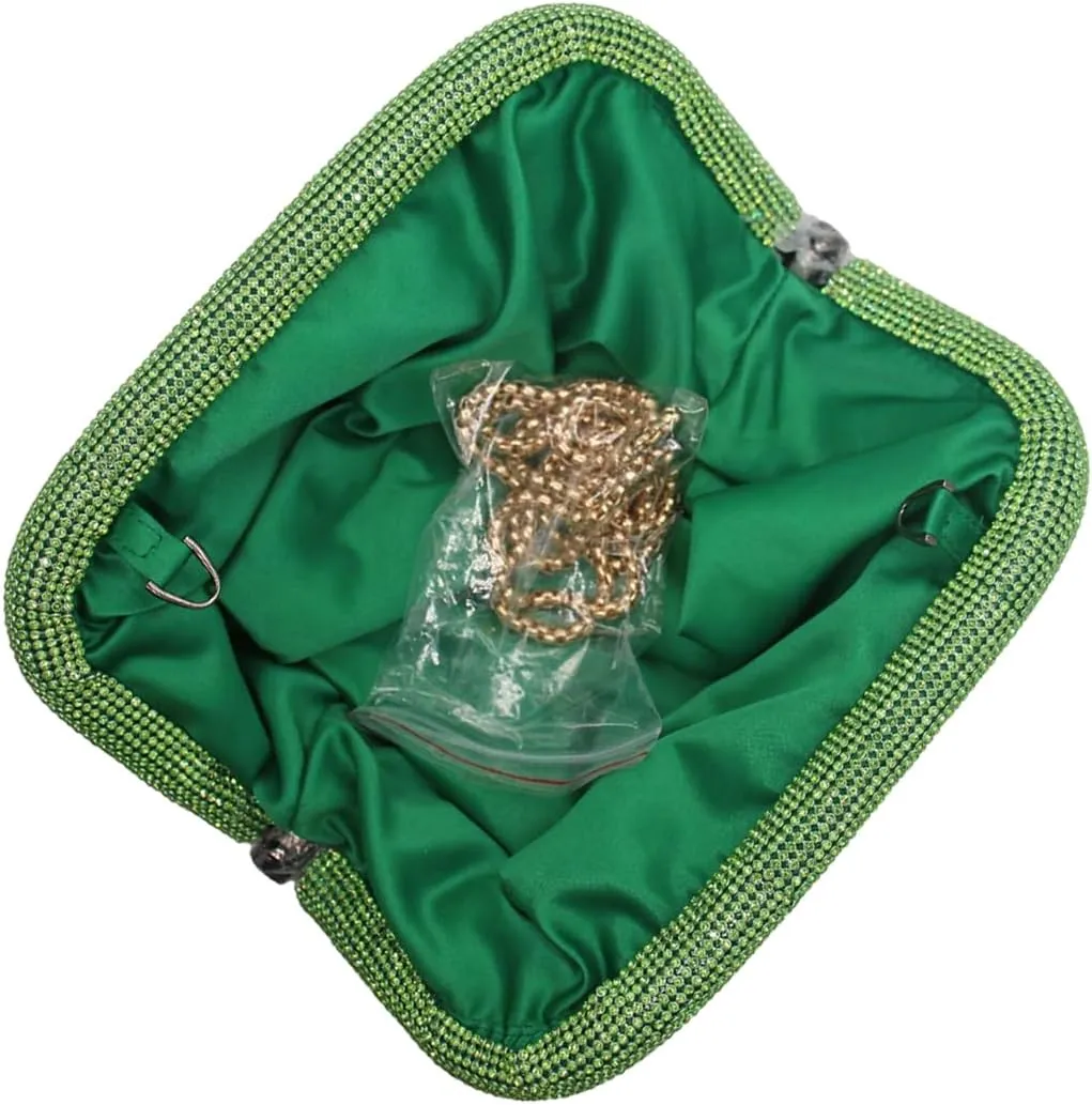 Bling Rhinestone Purse Bags Dumpling Clutch Purses for Women Formal Wedding Party Prom Evening Handbags