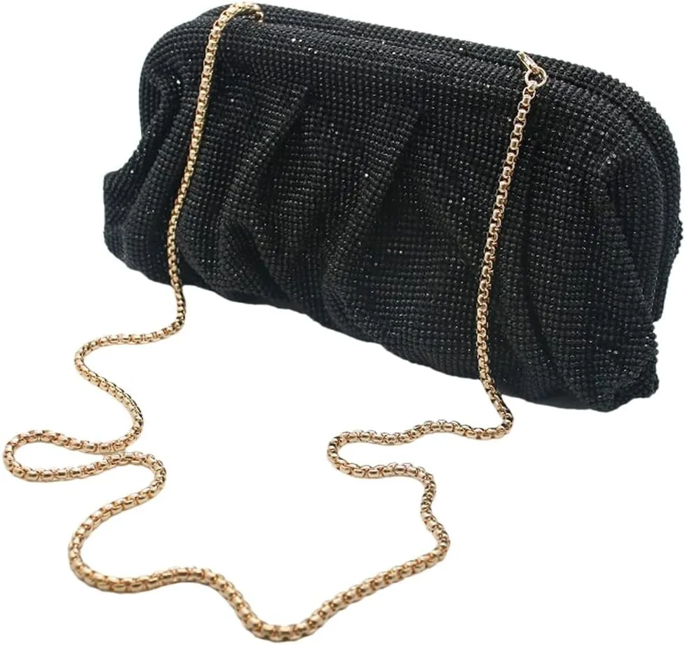Bling Rhinestone Purse Bags Dumpling Clutch Purses for Women Formal Wedding Party Prom Evening Handbags