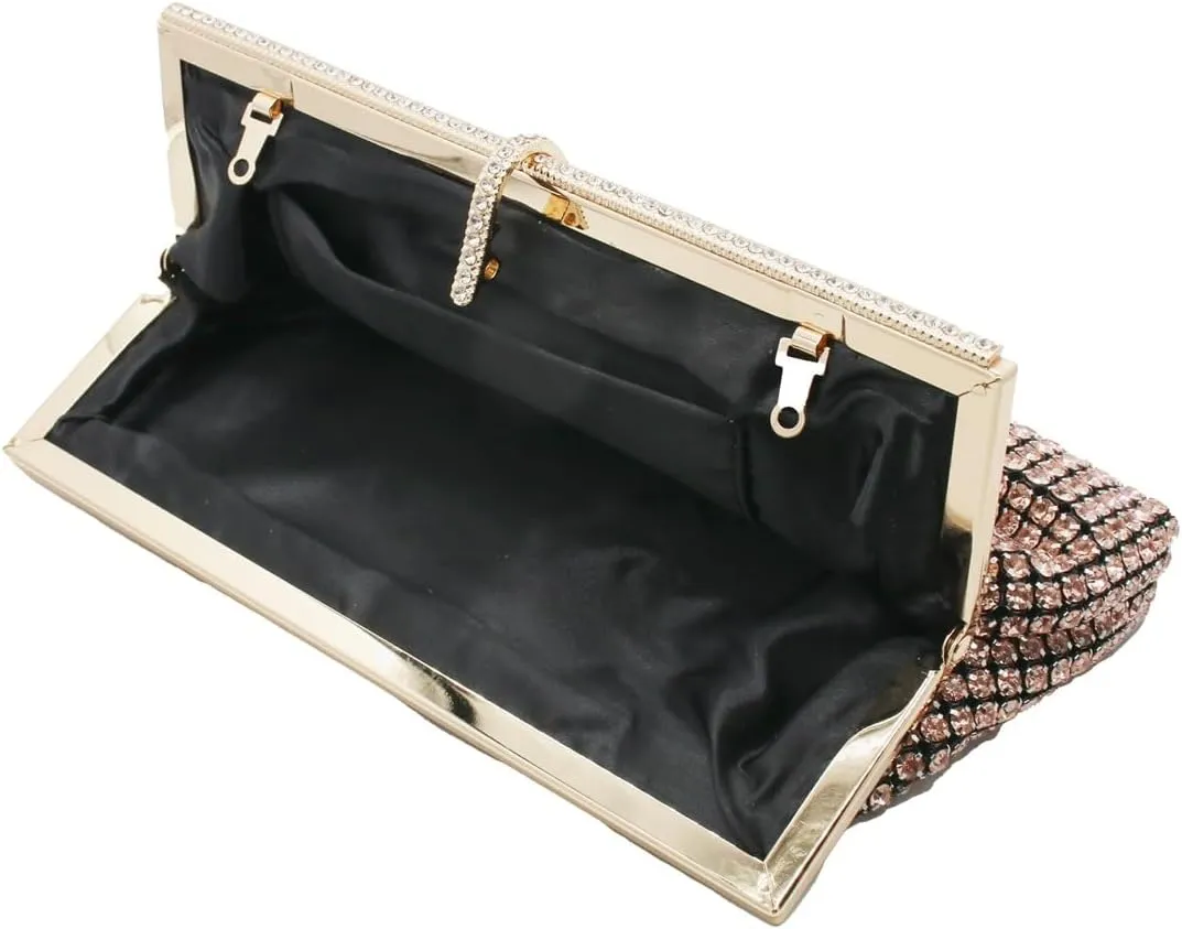 Bling Rhinestone Purse Bags Dumpling Clutch Purses for Women Formal Wedding Party Prom Evening Handbags