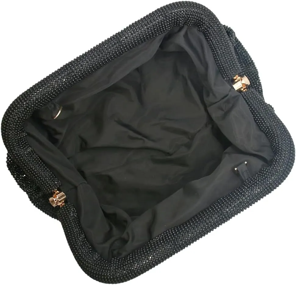 Bling Rhinestone Purse Bags Dumpling Clutch Purses for Women Formal Wedding Party Prom Evening Handbags