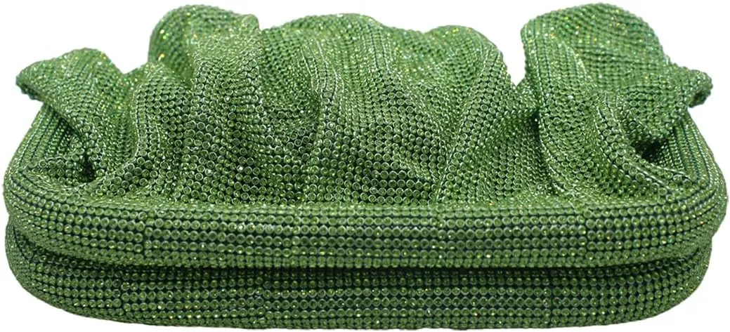 Bling Rhinestone Purse Bags Dumpling Clutch Purses for Women Formal Wedding Party Prom Evening Handbags