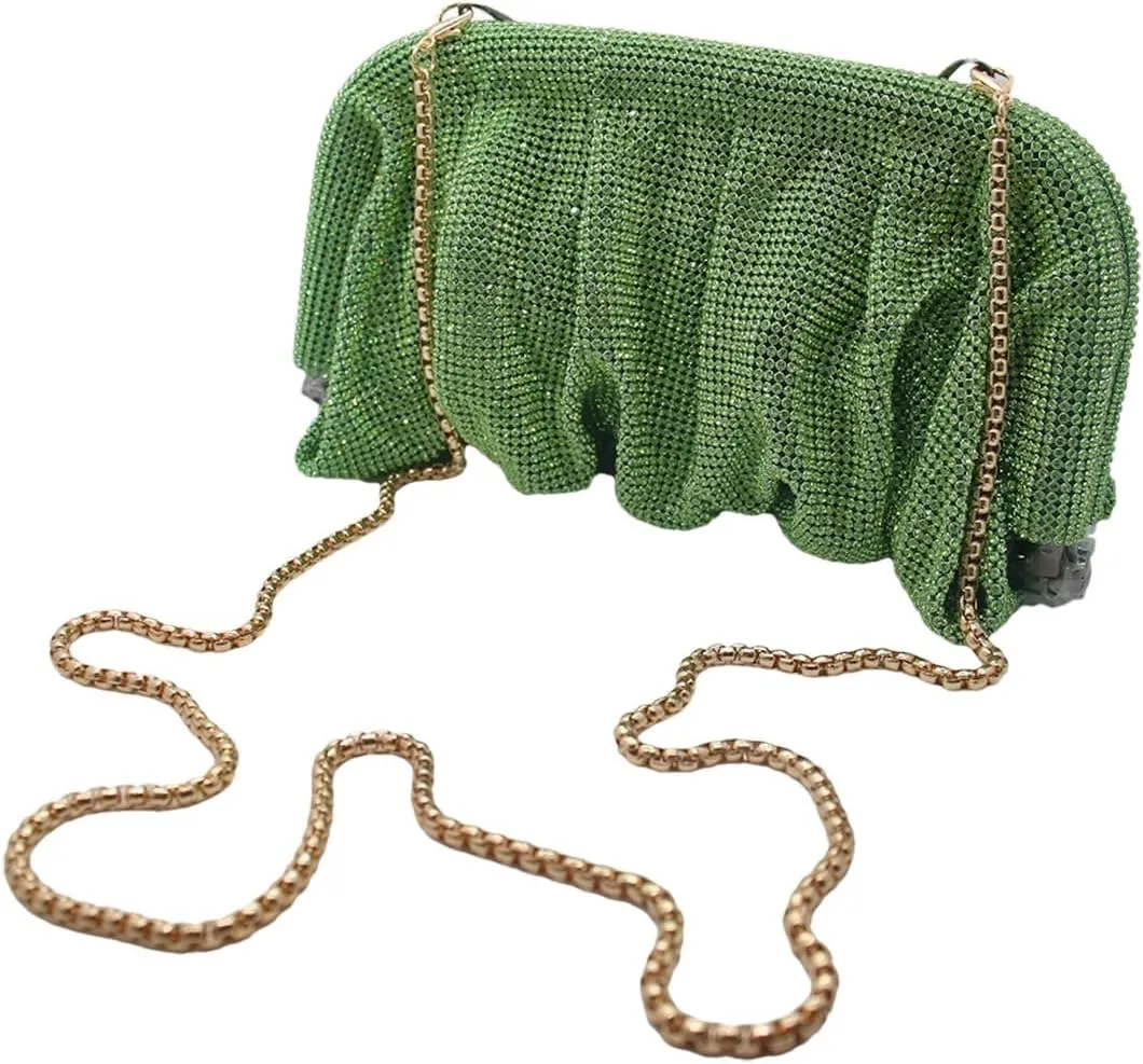 Bling Rhinestone Purse Bags Dumpling Clutch Purses for Women Formal Wedding Party Prom Evening Handbags