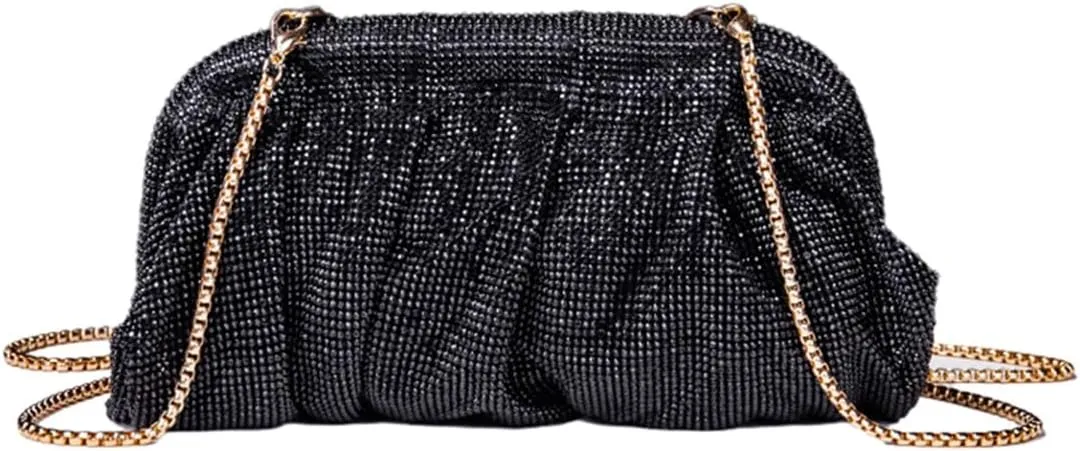 Bling Rhinestone Purse Bags Dumpling Clutch Purses for Women Formal Wedding Party Prom Evening Handbags