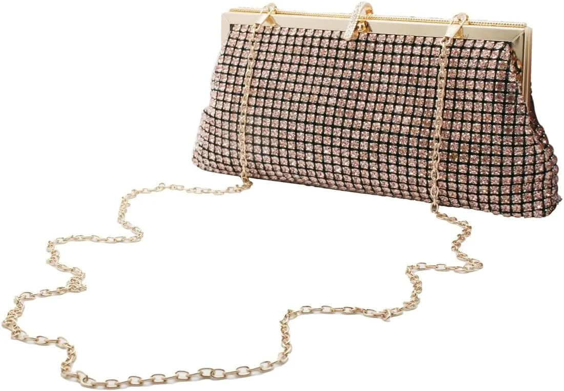 Bling Rhinestone Purse Bags Dumpling Clutch Purses for Women Formal Wedding Party Prom Evening Handbags