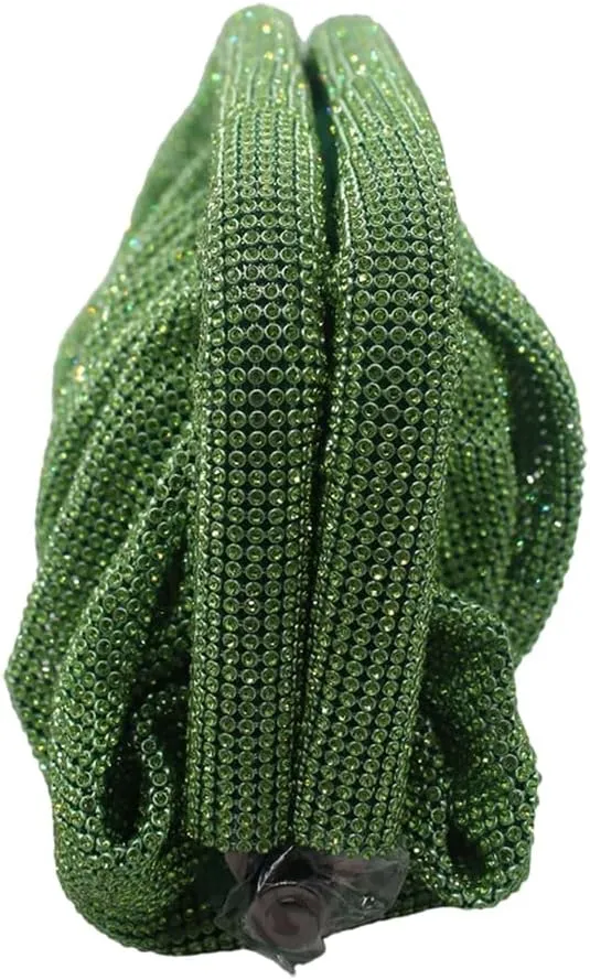 Bling Rhinestone Purse Bags Dumpling Clutch Purses for Women Formal Wedding Party Prom Evening Handbags