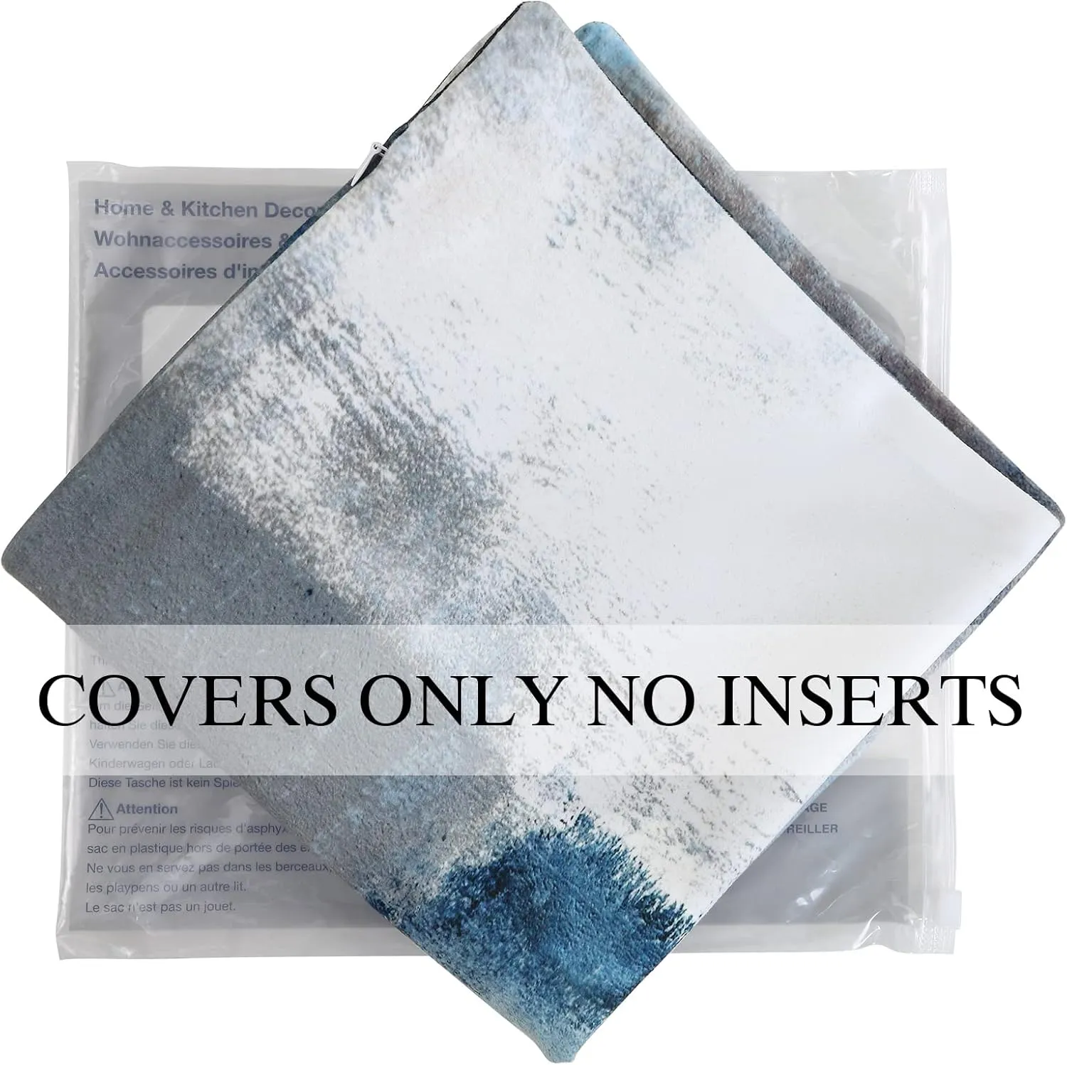 Blue and Grey Throw Pillow Covers 22x22 Teal, 2 Pack Square Decorative Pillow Cases Cushion for Farmhouse Home D¨¦cor