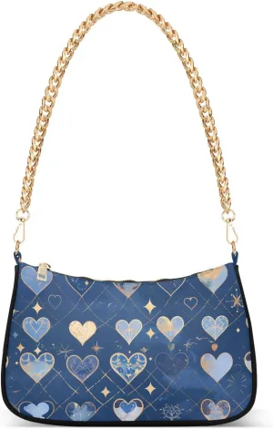 Blue Gold Romantic Love trendy chain purse shoulder for women hand bags for women for traveling