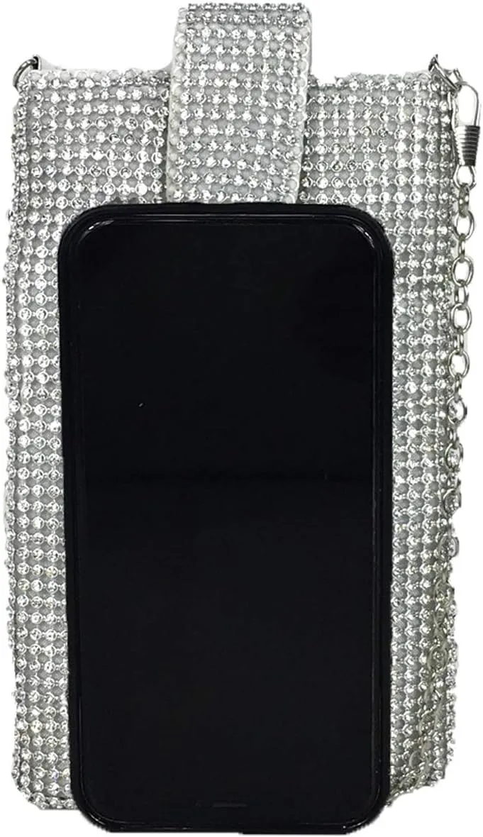 Blue Island Halle Crystal Encrusted Phone Crossbody Bag