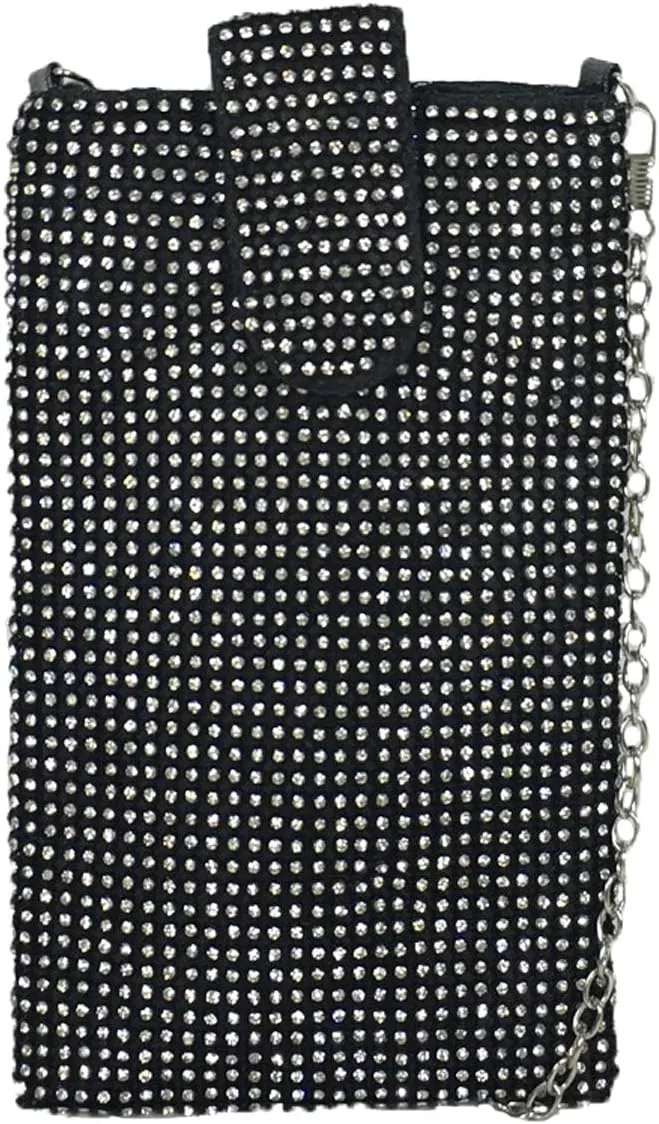 Blue Island Halle Crystal Encrusted Phone Crossbody Bag