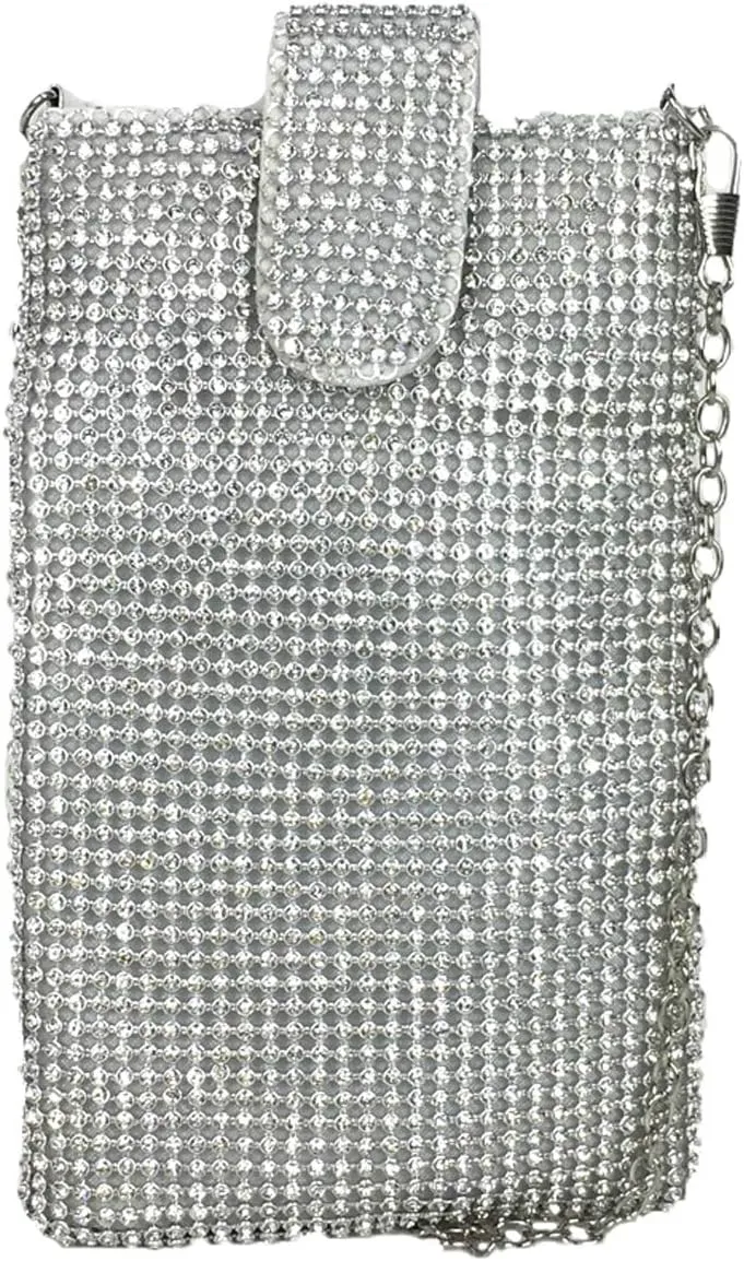 Blue Island Halle Crystal Encrusted Phone Crossbody Bag