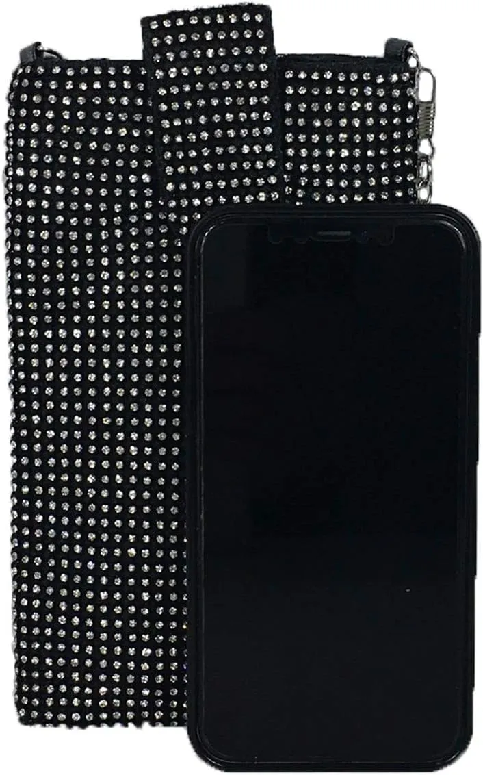 Blue Island Halle Crystal Encrusted Phone Crossbody Bag