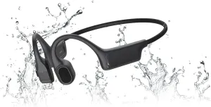 Bone Conduction Headphones, IPX8 Waterproof Swimming Headphones Built-in 32GB Bluetooth 5.3 Sport Headset Open Ear Earbuds with Built-in Mic, Sweatproof Headset for Running, Cycling, Grey