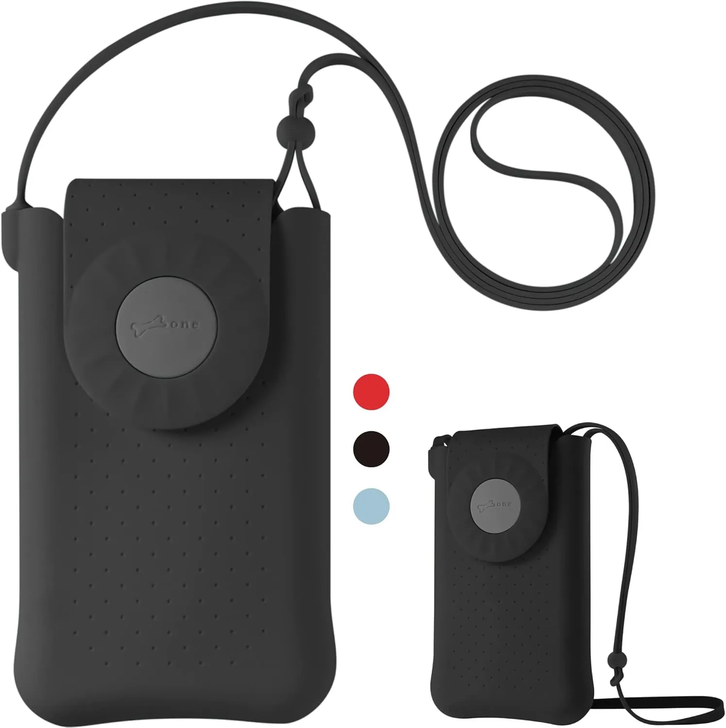 BONE Crossbody Phone Bubble Bag 1, Cell Phone Purse with Shock-Absorbing Design & Magnetic Closure, Adjustable Silicone Shoulder Lanyard Strap (Black)