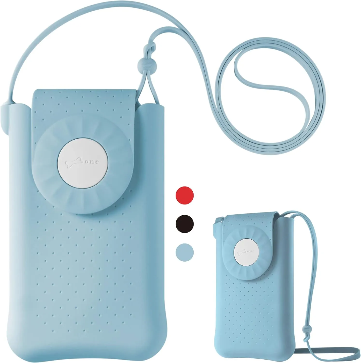 BONE Crossbody Phone Bubble Bag 1, Cell Phone Purse with Shock-Absorbing Design & Magnetic Closure, Adjustable Silicone Shoulder Lanyard Strap (Morandi Blue)
