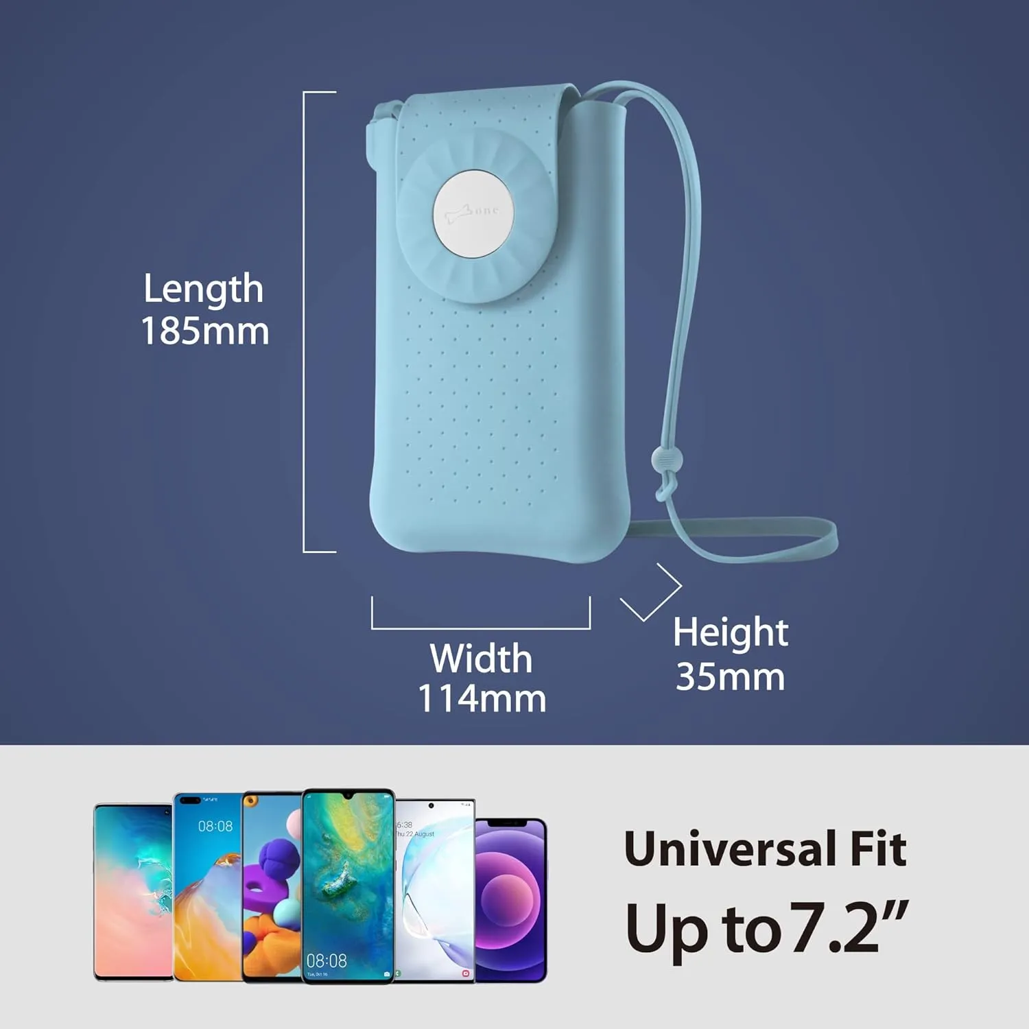 BONE Crossbody Phone Bubble Bag 1, Cell Phone Purse with Shock-Absorbing Design & Magnetic Closure, Adjustable Silicone Shoulder Lanyard Strap (Morandi Blue)