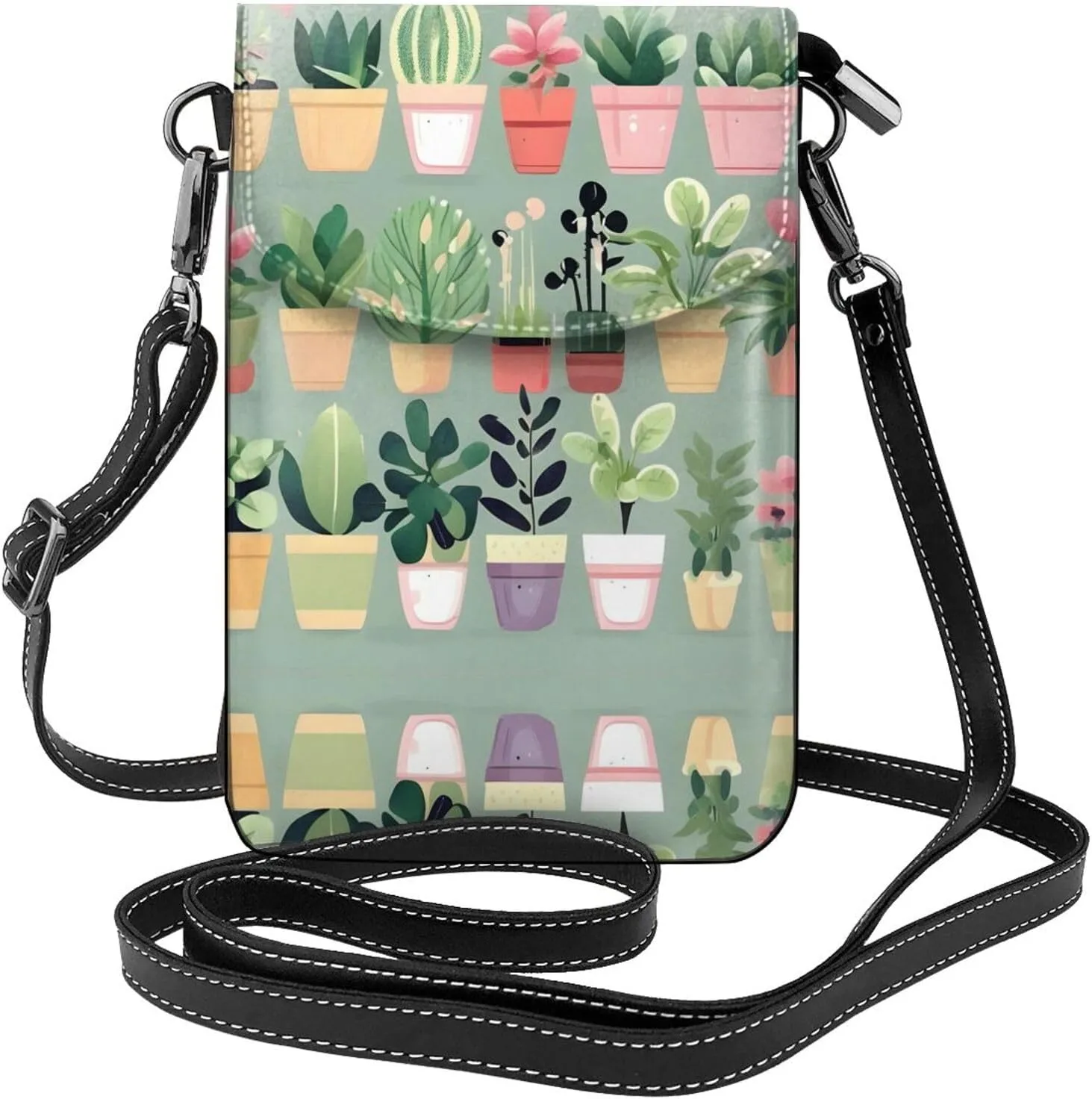 Bonsai plant Printed Women's Crossbody Phone Bag - Perfect for Travel and Shopping