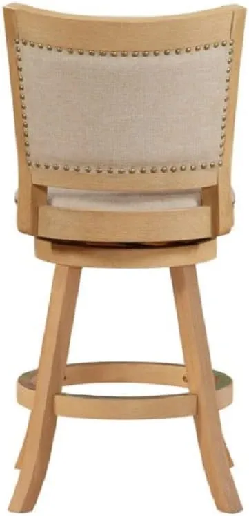 Boraam Melrose Counter Stool, 24-Inch, 1-Pack, Driftwood Creme Wire-Brush and Ivory