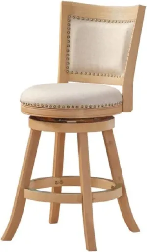 Boraam Melrose Counter Stool, 24-Inch, 1-Pack, Driftwood Creme Wire-Brush and Ivory