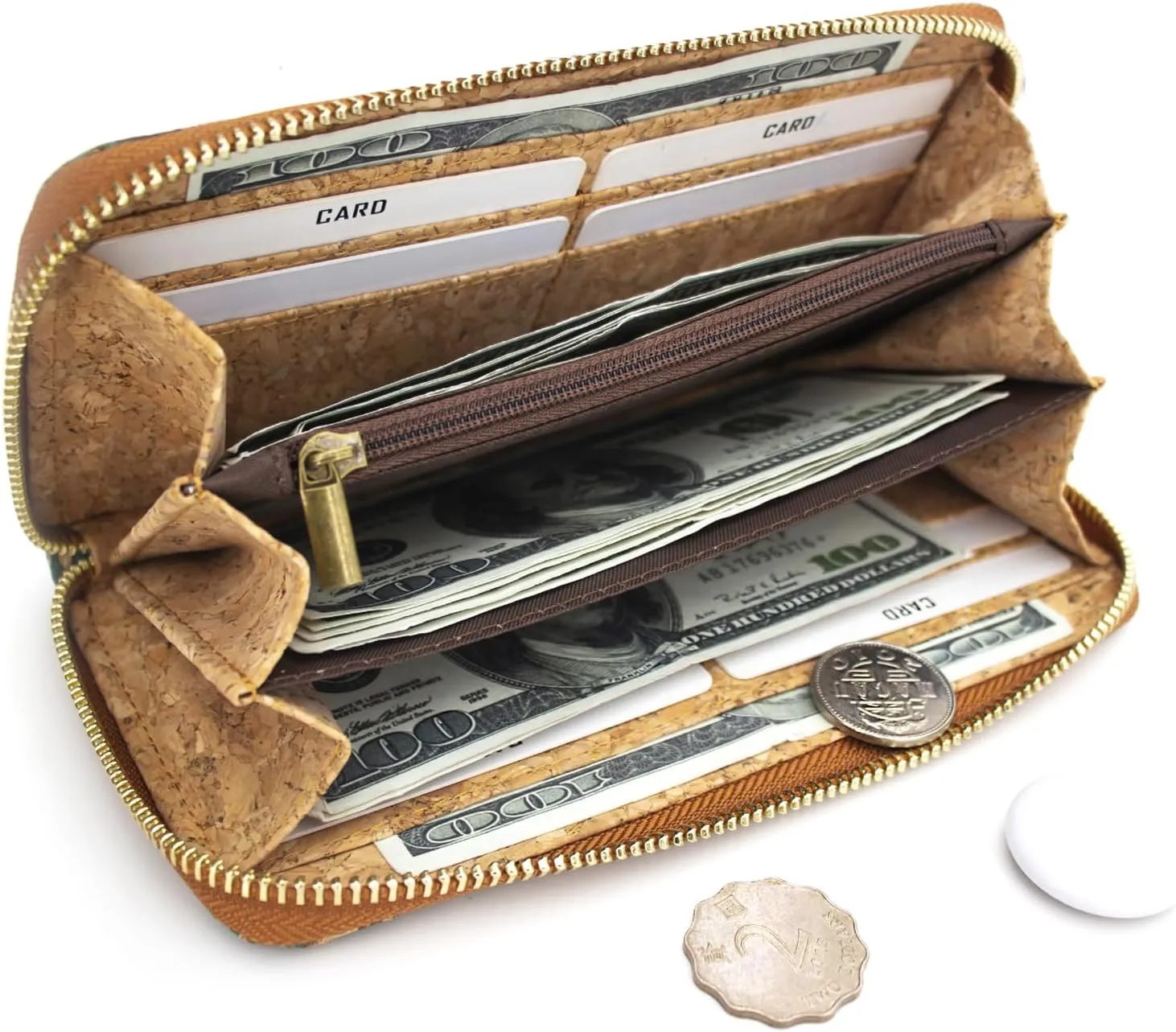 boshiho Vegan Cork Wallets Purse Handbags for Womens Eco Friendly Cork Cell Phone Clutch Bag (Pattern H)