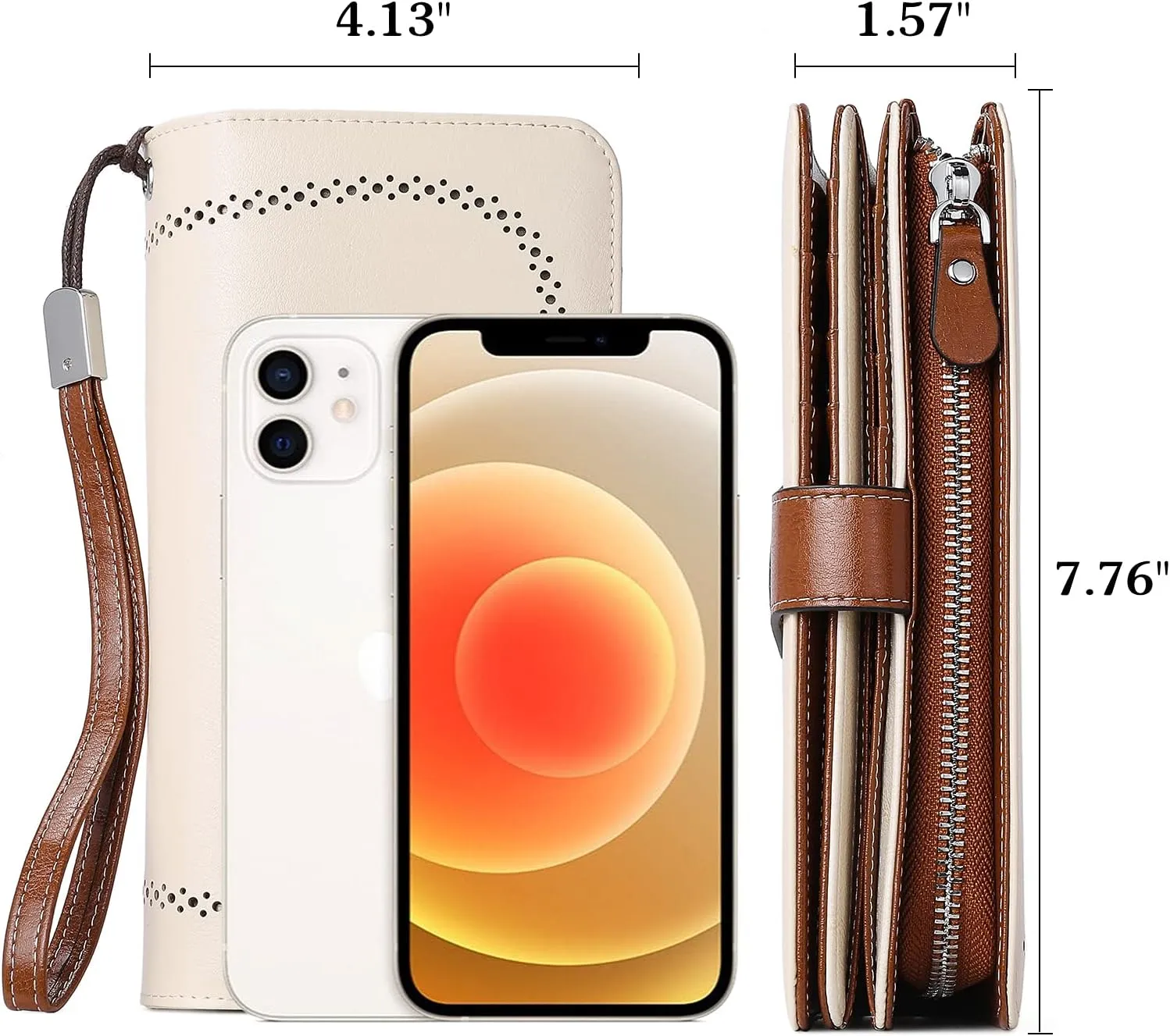 BOSTANTEN Leather Wallet for Women RFID Blocking Zip Around Credit Cards Holder Phone Clutch