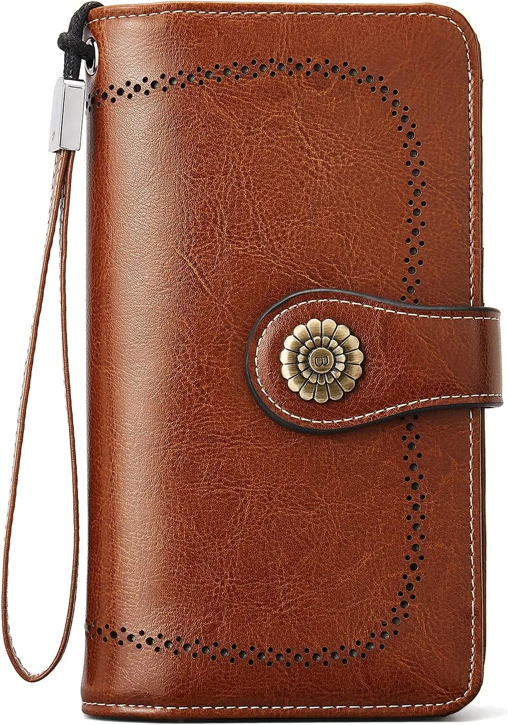 BOSTANTEN Leather Wallet for Women RFID Blocking Zip Around Credit Cards Holder Phone Clutch