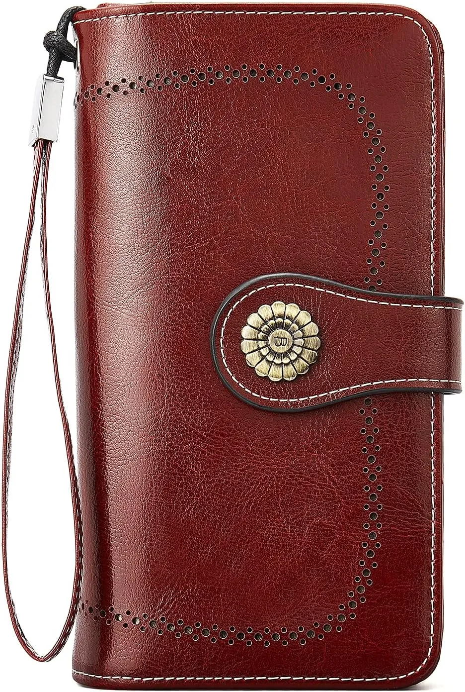 BOSTANTEN Leather Wallet for Women RFID Blocking Zip Around Credit Cards Holder Phone Clutch