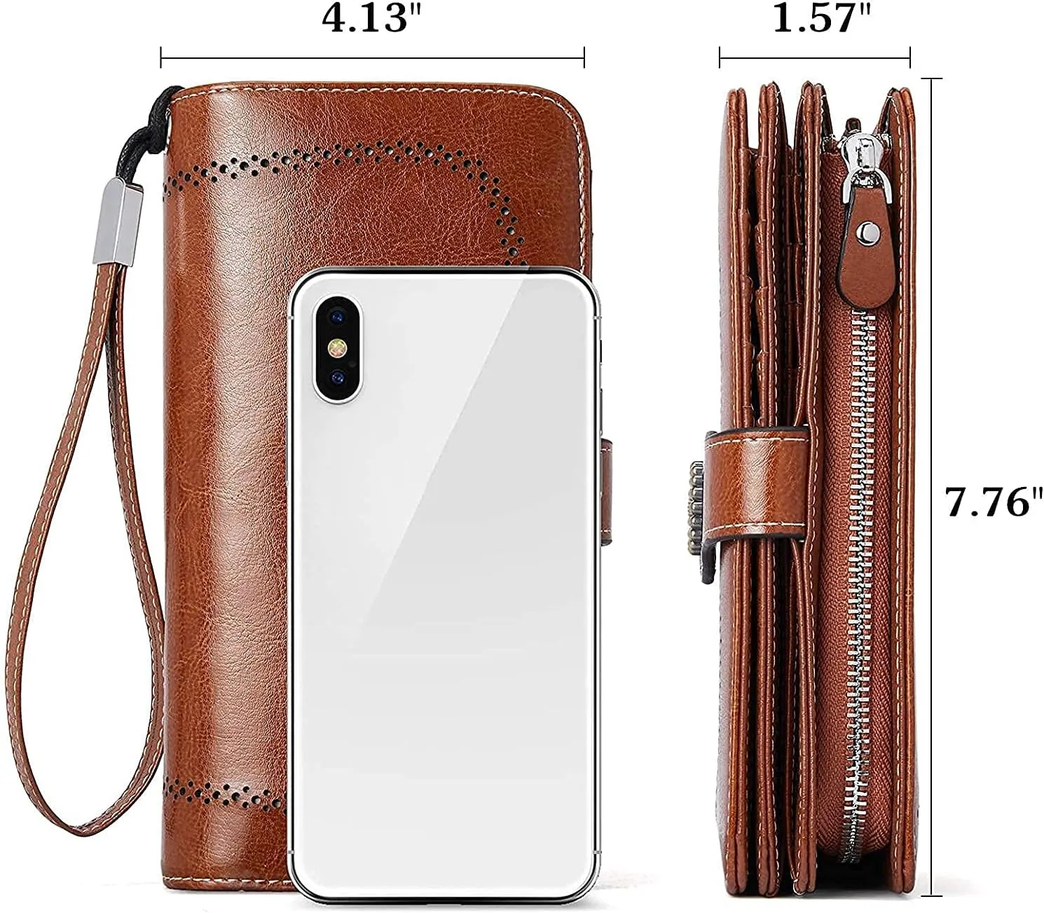 BOSTANTEN Leather Wallet for Women RFID Blocking Zip Around Credit Cards Holder Phone Clutch