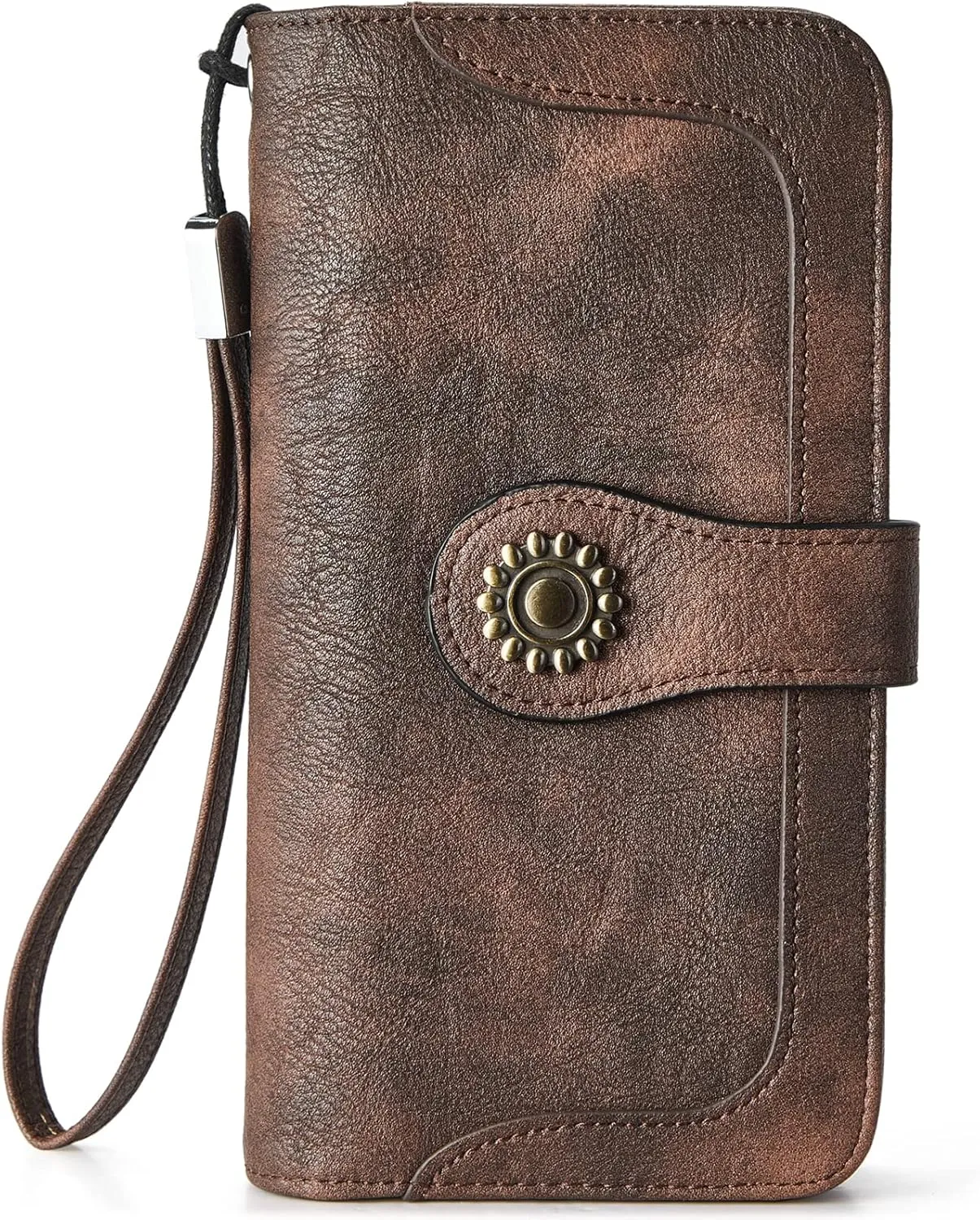 BOSTANTEN Leather Wallet for Women RFID Blocking Zip Around Credit Cards Holder Phone Clutch