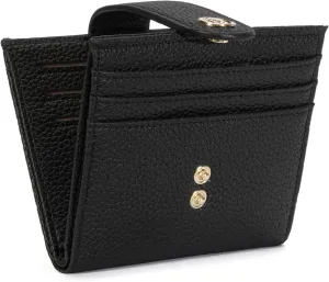 BOSTANTEN Slim Wallet for Women Small RFID Blocking Credit Card Holder Leather Bifold Wallets with Zipper Coin Pocket Black