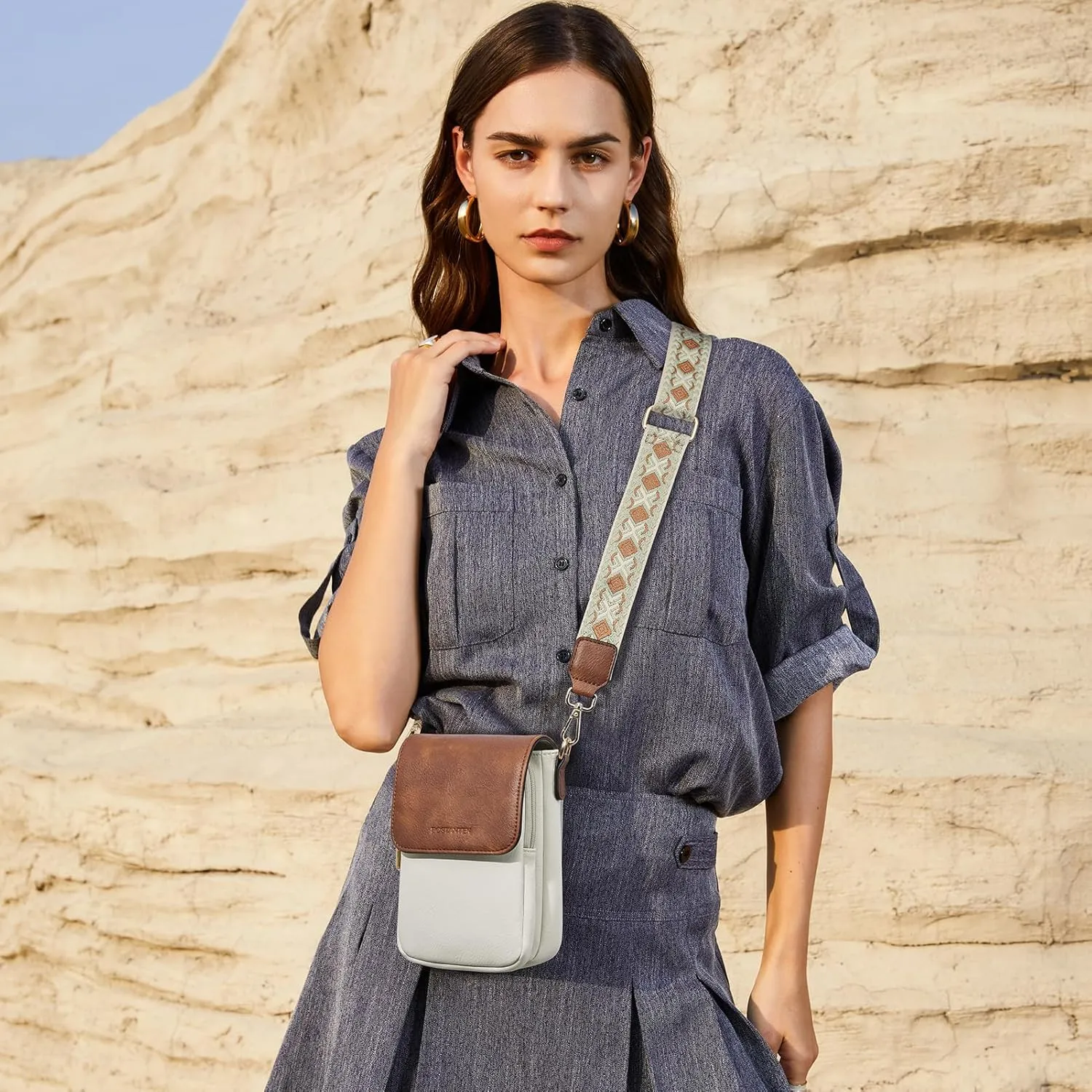BOSTANTEN Small Crossbody Bags for Women Cell Phone Purse Leather Wallet Handbags with Card Slots