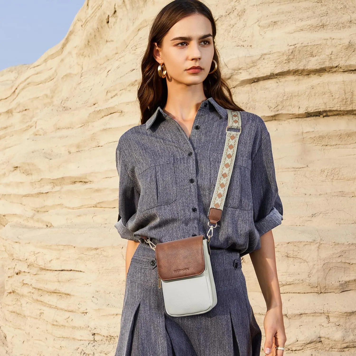 BOSTANTEN Small Crossbody Bags for Women Cell Phone Purse Leather Wallet Handbags with Card Slots