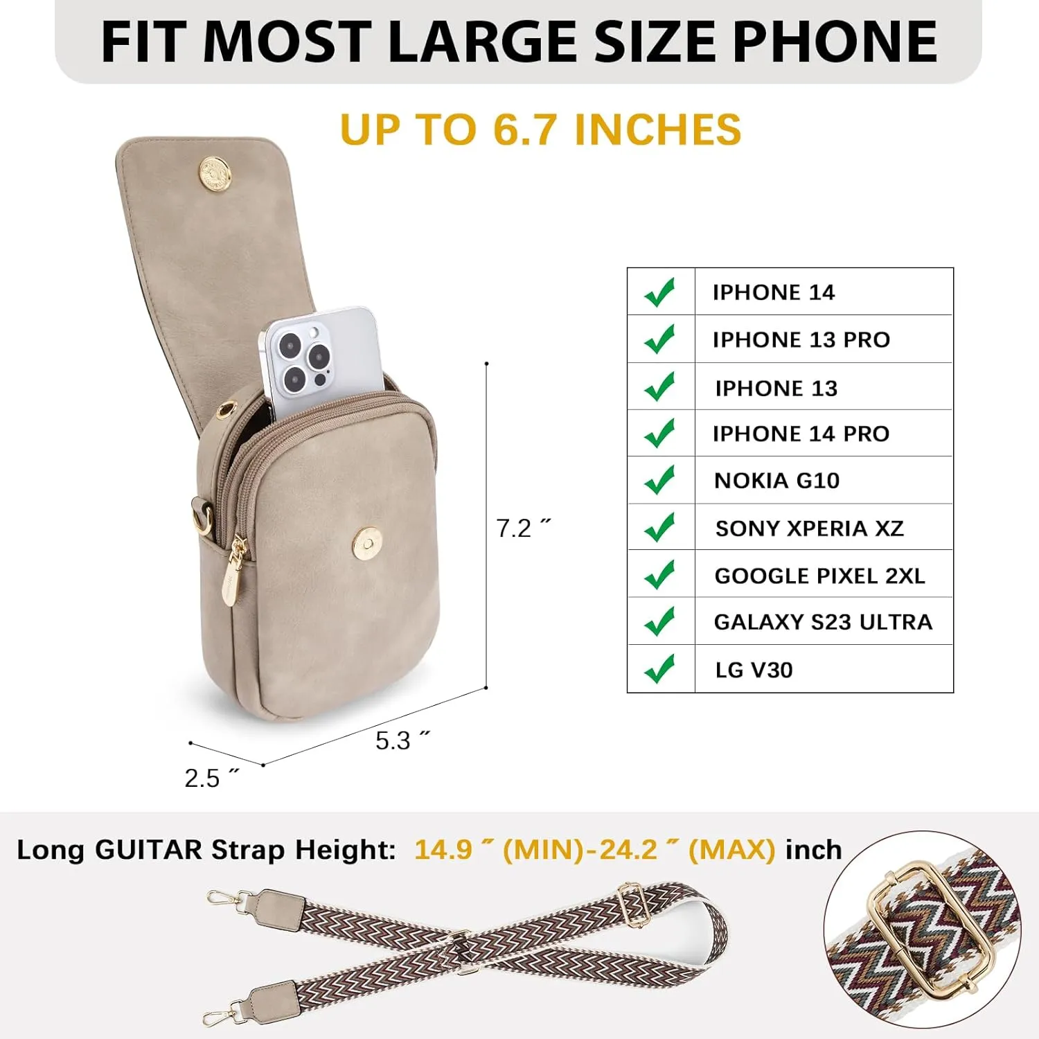 BOSTANTEN Small Crossbody Bags for Women Cell Phone Purse Leather Wallet Handbags with Card Slots