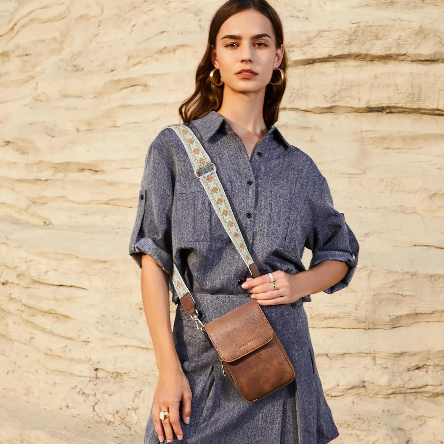 BOSTANTEN Small Crossbody Bags for Women Cell Phone Purse Leather Wallet Handbags with Card Slots