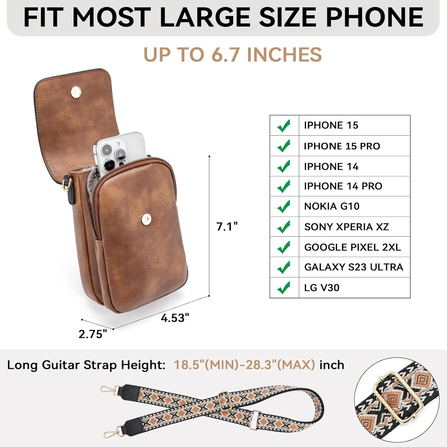 BOSTANTEN Small Crossbody Bags for Women Cell Phone Purse Leather Wallet Handbags with Card Slots