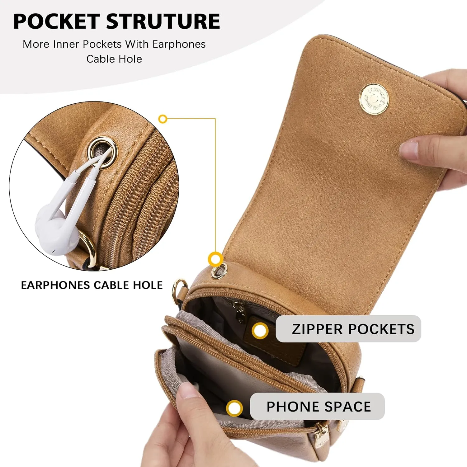 BOSTANTEN Small Crossbody Bags for Women Cell Phone Purse Leather Wallet Handbags with Card Slots
