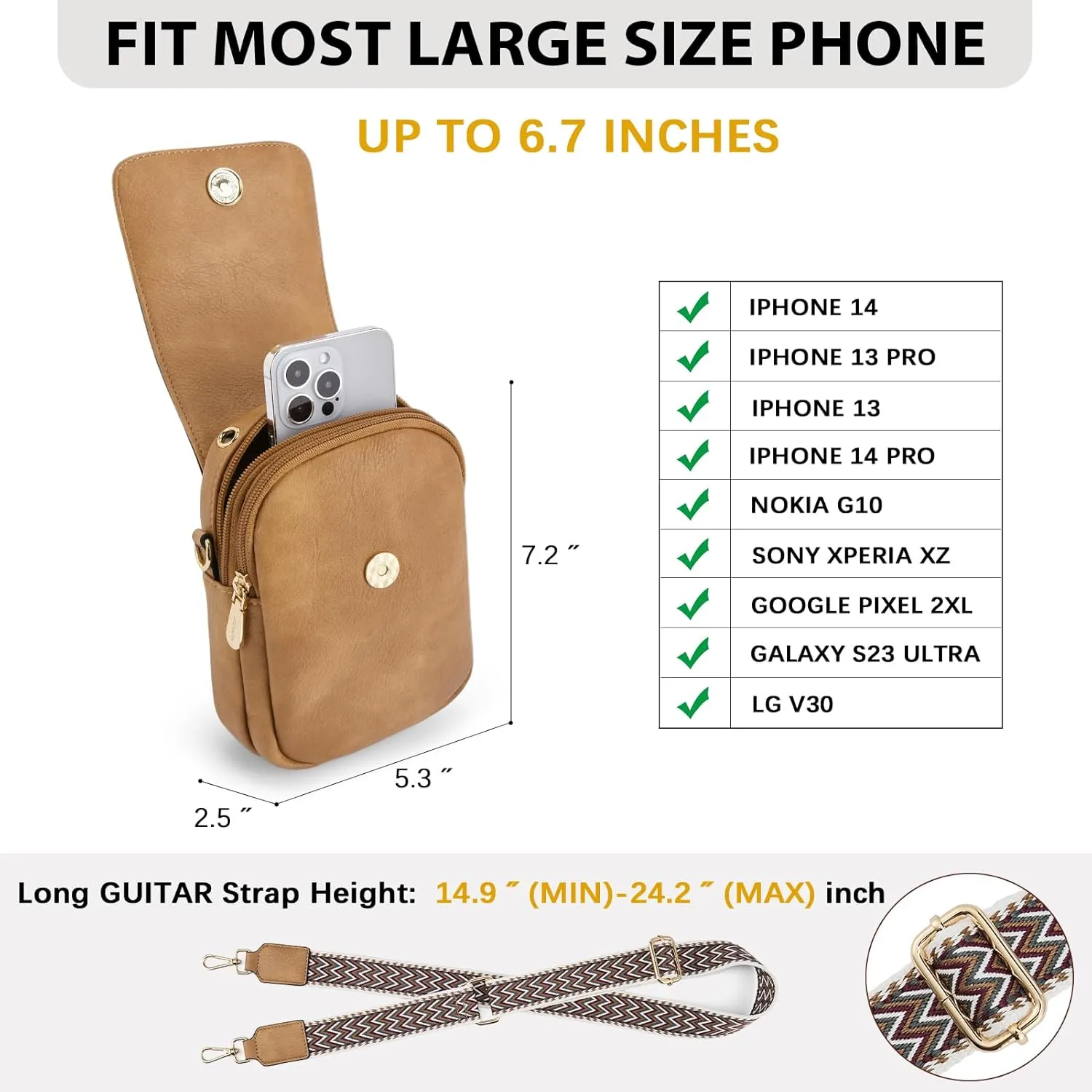 BOSTANTEN Small Crossbody Bags for Women Cell Phone Purse Leather Wallet Handbags with Card Slots
