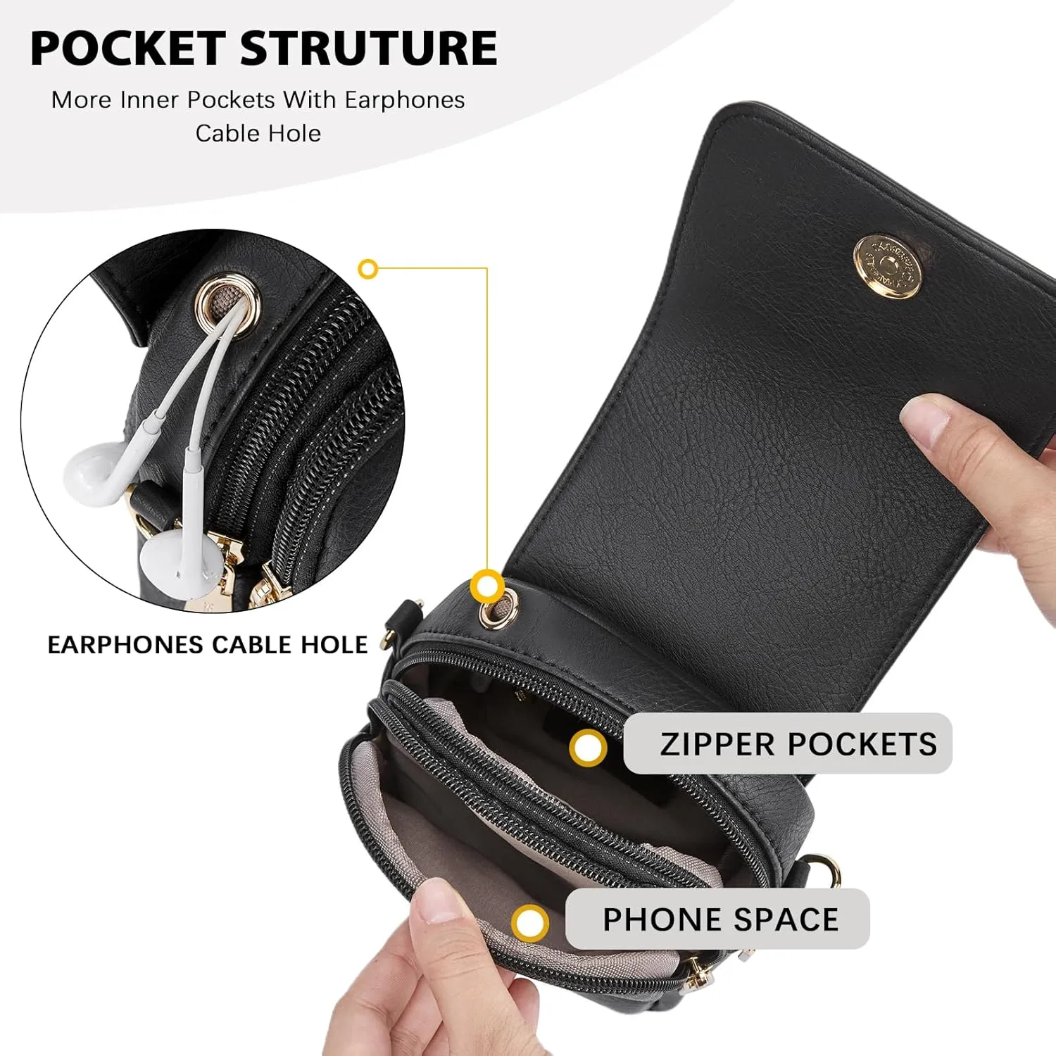 BOSTANTEN Small Crossbody Bags for Women Cell Phone Purse Leather Wallet Handbags with Card Slots