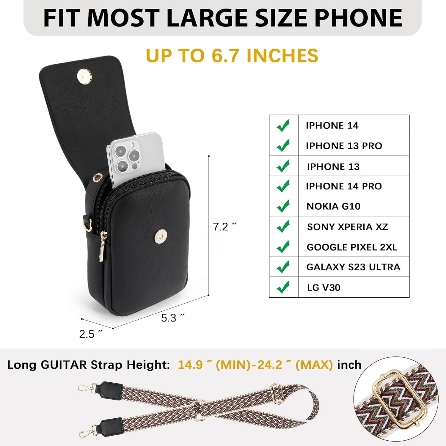 BOSTANTEN Small Crossbody Bags for Women Cell Phone Purse Leather Wallet Handbags with Card Slots
