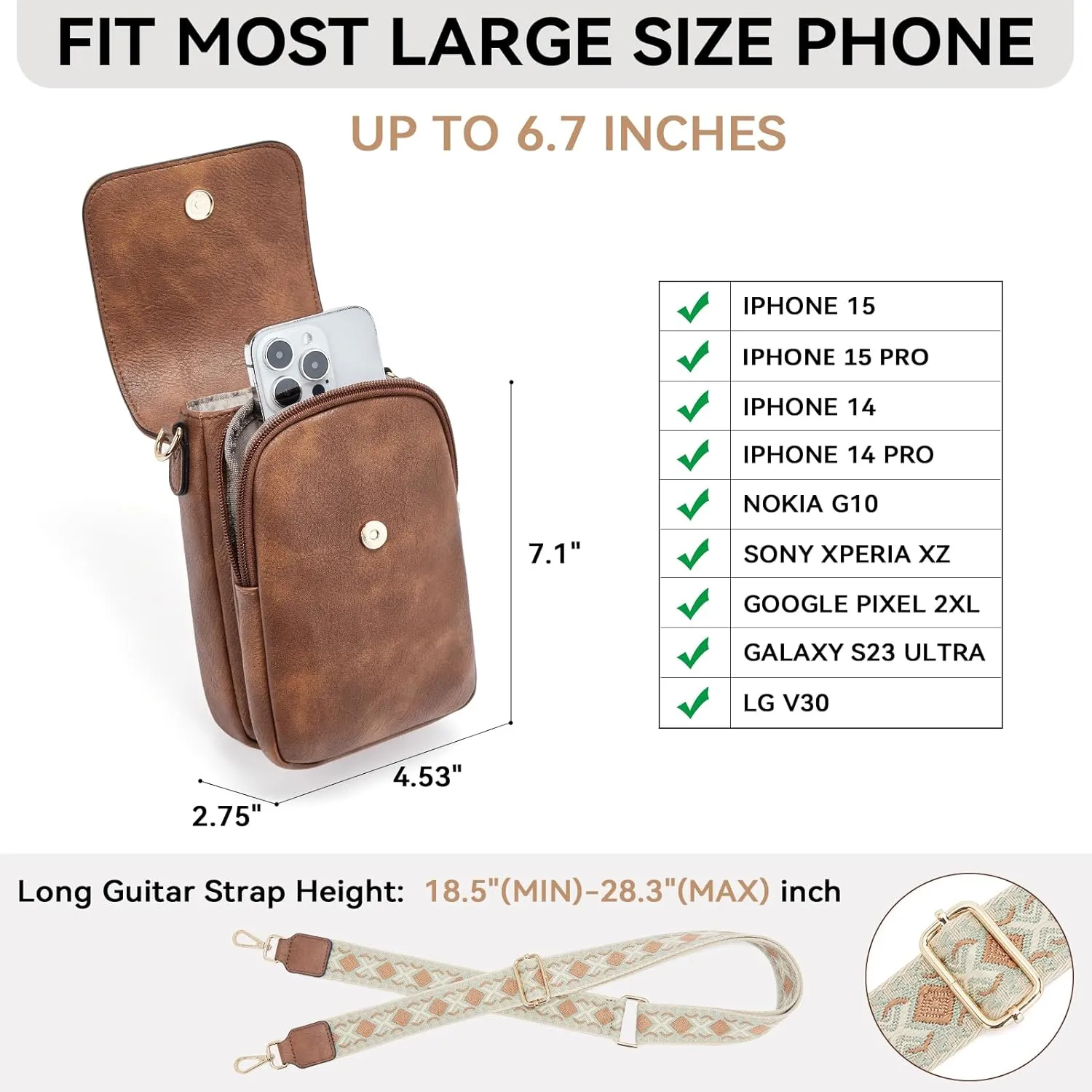 BOSTANTEN Small Crossbody Bags for Women Cell Phone Purse Leather Wallet Handbags with Card Slots