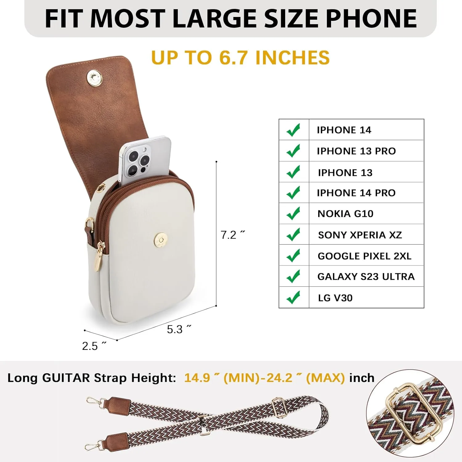 BOSTANTEN Small Crossbody Bags for Women Cell Phone Purse Leather Wallet Handbags with Card Slots