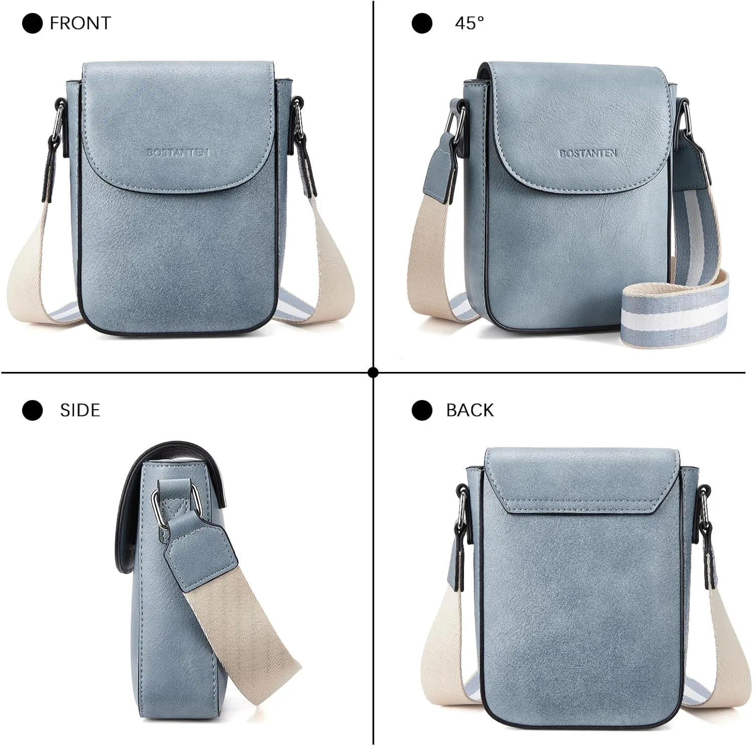 BOSTANTEN Small Crossbody Bags for Women Cell Phone Purse Leather Wallet Handbags with Card Slots