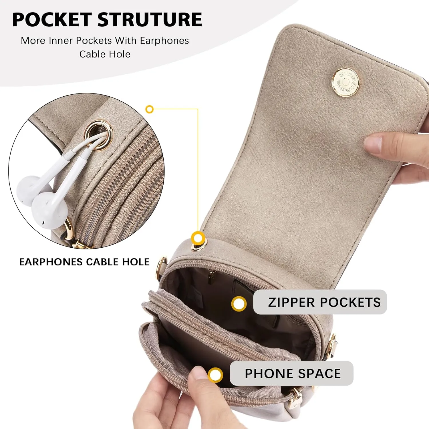 BOSTANTEN Small Crossbody Bags for Women Cell Phone Purse Leather Wallet Handbags with Card Slots