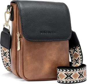 BOSTANTEN Small Crossbody Bags for Women Cell Phone Purse Leather Wallet Handbags with Card Slots